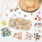SANNIX 170Pcs Charms Assorted Gold Plated Enamel Charms Necklace Bracelet - Image 4