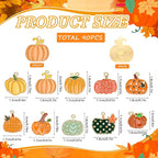 SANNIX 90 Pcs Pumpkin Charms for Jewelry Making, Thanksgiving Fall Pumpkin - Image 2