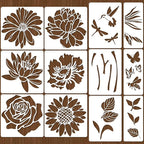 12 PCS Large Flower Painting Stencils, Reusable Sunflower Stencils - Image 2