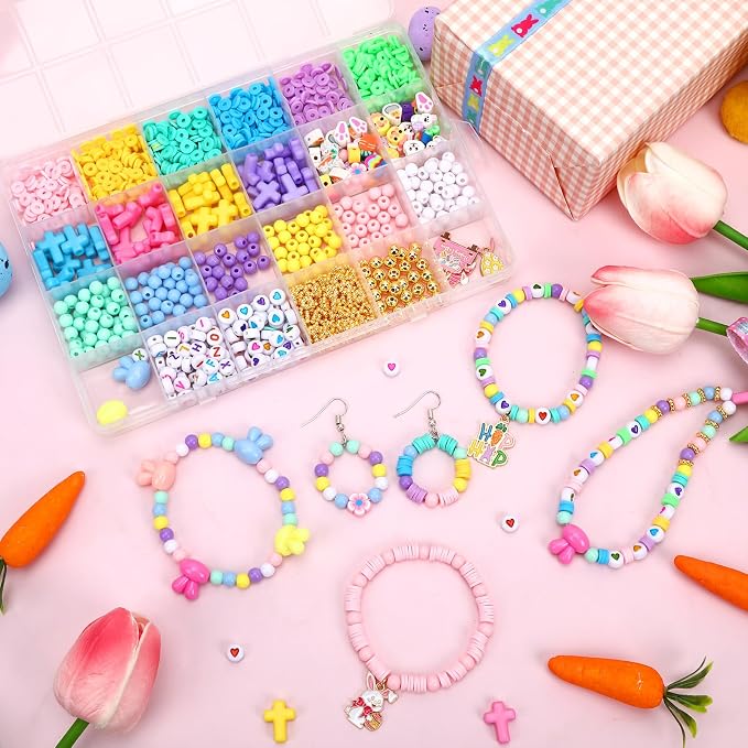 UPINS 2100+ Easter Beads for DIY Bracelet Making Jewelry Crafts Keychains | - Image 5