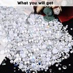 3900+ Pcs Rhinestones and Pearls Kit, 2-10mm Flatback Gems - Image 6