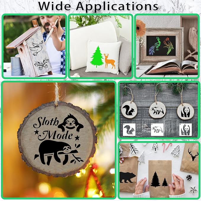 80 Pcs 3 x 3 Inch Stencils for Painting on Wood, Reusable Farm & Animal Plastic - Image 6