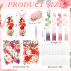 AmazingSpark 222 Pcs Dried Flower Bookmark Making Kit Include DIY Pressed - Image 2