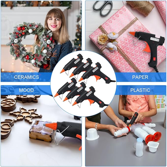 Zhengmy 6 Pcs Mini Glue Gun Crafts Hot Melt Guns Low Temp Glue - Image 6