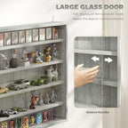 HOMCOM 5-Tier Display Cabinet, Glass Door Cabinet - Image 5