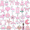 Silver-Tone Enamel Charms Set for DIY Jewelry Making by Anjulery
