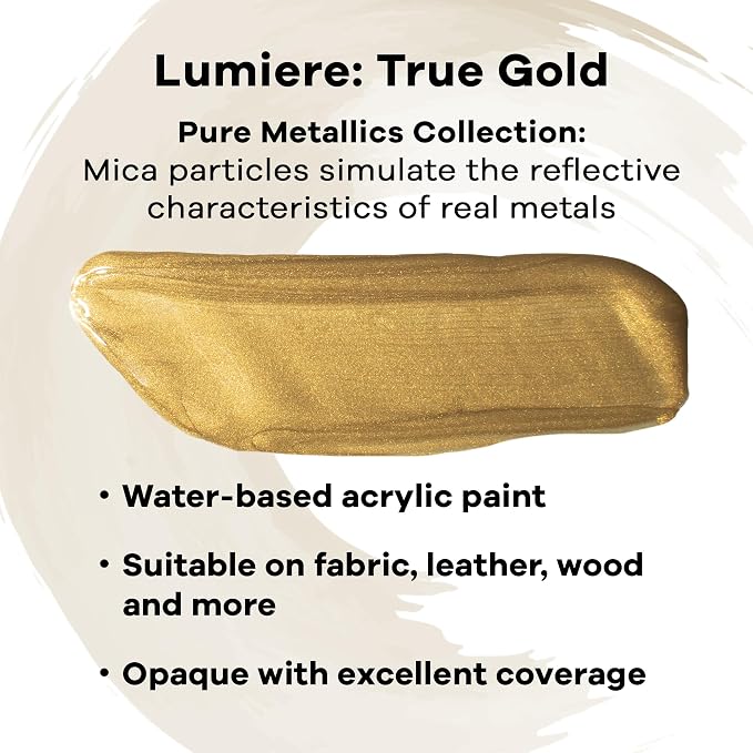 Jacquard Lumiere 2.25oz Fabric Paint True Gold - Image 2
