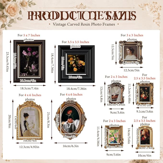Wonderjune 15 Pcs Vintage Picture Frames Set - Image 2