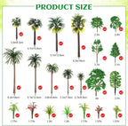 Skylety 35 Pcs Model Trees 6.3-1.2 Inch Mixed Miniature Trees Diorama Supplies - Image 2