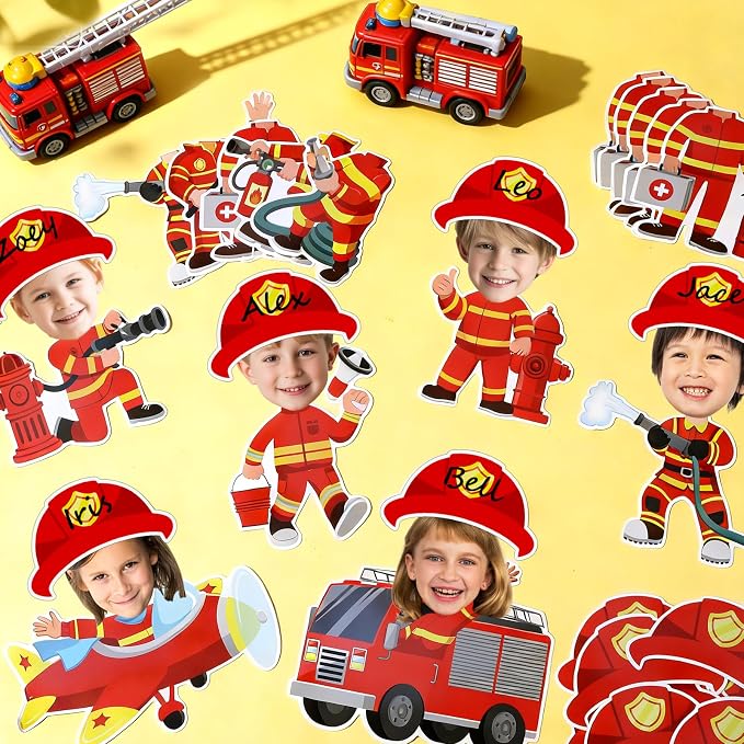 60pcs Firefighter Cutouts Fire Truck Bulletin Board Decorations Fireman Theme - Image 4