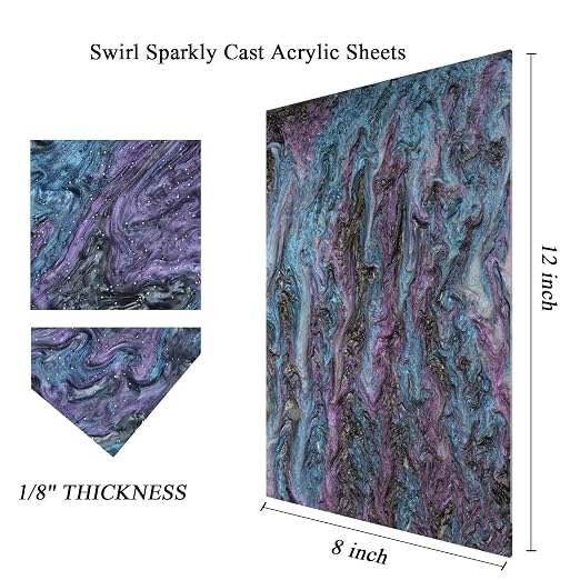 TOEPODO Pearl Cast Acrylic Sheets Pearlescent Glitter Acrylic Sheet 1/8 - Image 2