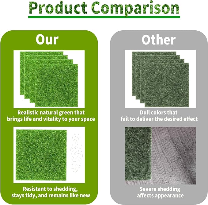 12 Pcs 6 X 6 Inch Fake Grass Decor - Image 4