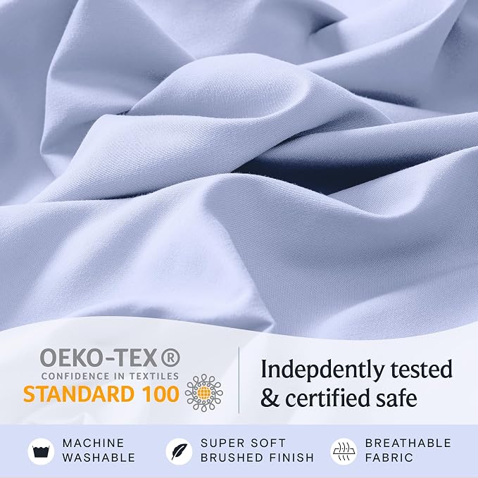 LuxClub 5 PC Sheet Set Bed Sheets Deep Pockets 16" Eco Friendly Wrinkle Free - Image 5