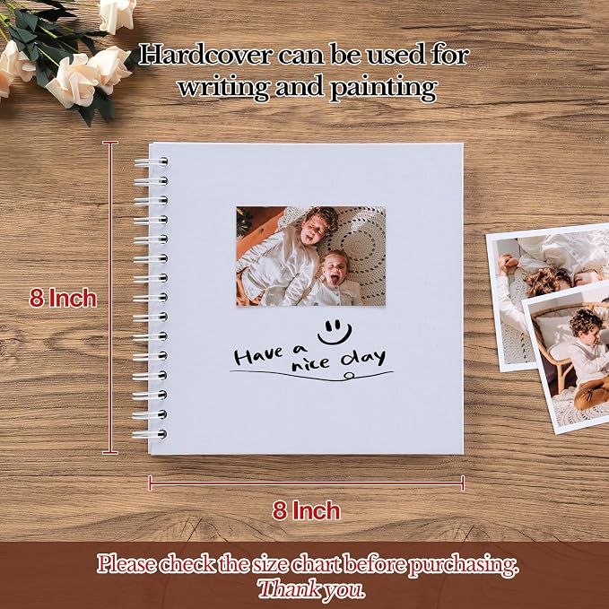potricher 8 x 8 Inch DIY Scrapbook Album 40 Pages Hardcover Kraft Paper Scrap - Image 2
