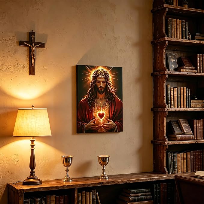 Framed Sacred Heart of Jesus Wall Art - Image 5