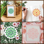 Stencils 4in 50pcs Craft Paint Template Reusable Plastic Templates Mandala - Image 6