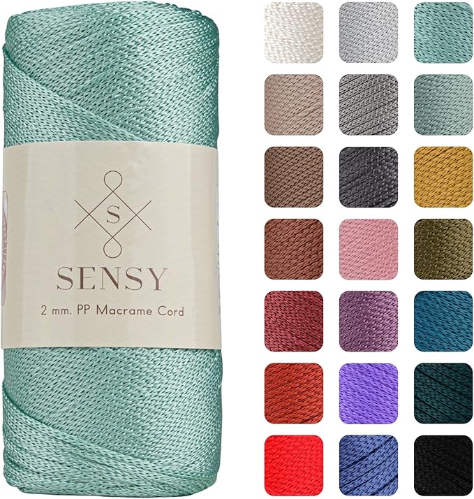 Sensy Premium 2mm 251 Yards Polyester Rope 100% Polypropylene Cord Macrame Cord by SSENSY