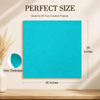Teal Blue Large Felt Fabric 36" x 36", 1mm Stiff Felt Sheet, Nonwoven Fabric - Image 3