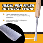 High-Quality Wood Carving Tools Set of 4 Fishtail Chisels and Gouges, Razor - Image 3