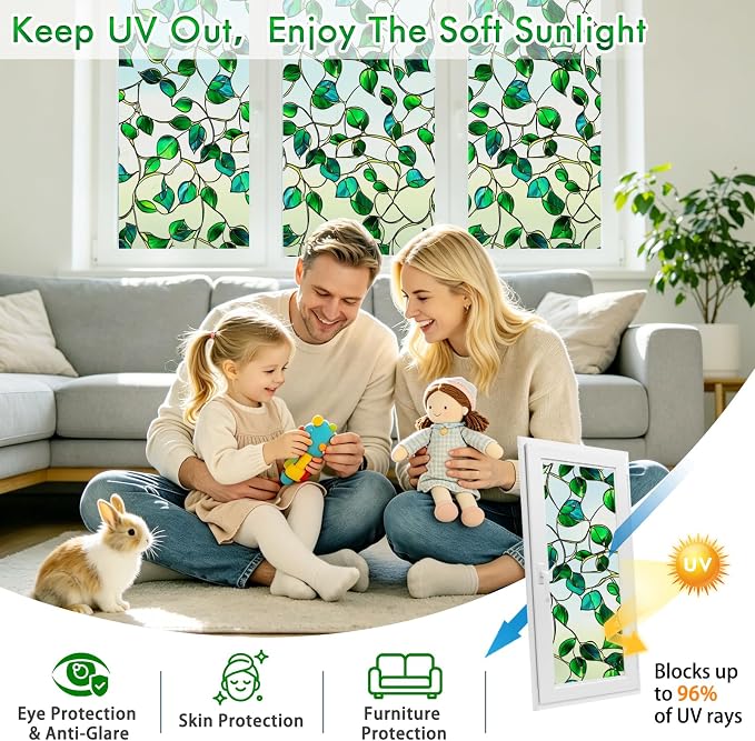 SOMWISE Frosted Glass Window Film, Heat Insulation, UV Block, Anti-Glare - Image 4