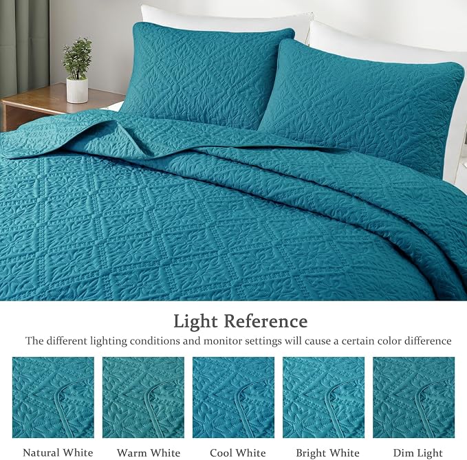 Exclusivo Mezcla King Quilt Bedding Set, Lightweight Soft Bedspreads Coverlets - Image 3