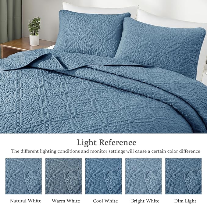 Exclusivo Mezcla King Quilt Bedding Set, Lightweight Soft Bedspreads Coverlets - Image 3