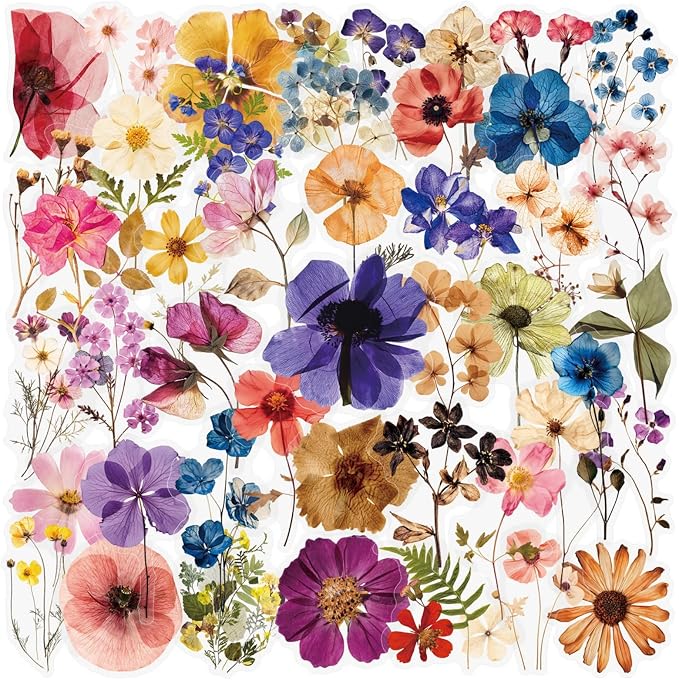 Transparent Flora Scrapbook Stickers Aesthetic Flowers Stickers | Transparent & by Unknown