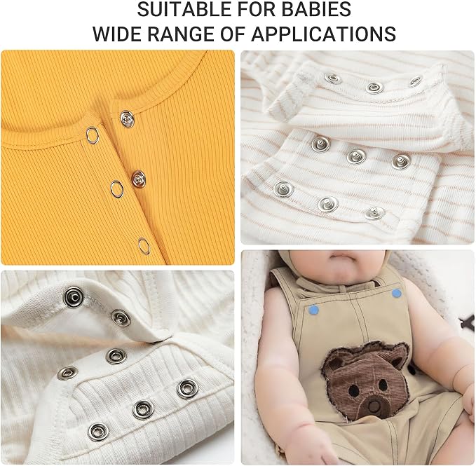 300 Sets Metal Snap Buttons Kit, 9.5mm Sewing Snaps in 10 Colors - Image 7