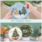 ERKOON 5 Sets Embroidery Kit for Beginners, Christmas Cross Stitch Set - Image 3