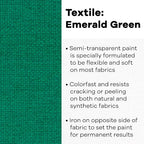 Jacquard Fabric Paint for Clothes - 8 Oz Textile Color Emerald Green Leaves - Image 2