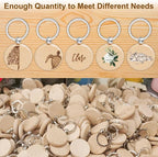 Blank Wooden Keychain Set 100 Pcs 1.5 Inch Round Key Tag | Engraving Blanks - Image 4
