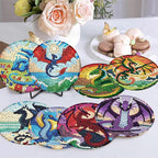 Zythron 8 Pack Diamond Art Coasters, Dragon Diamond Painting Coasters Kits | - Image 5