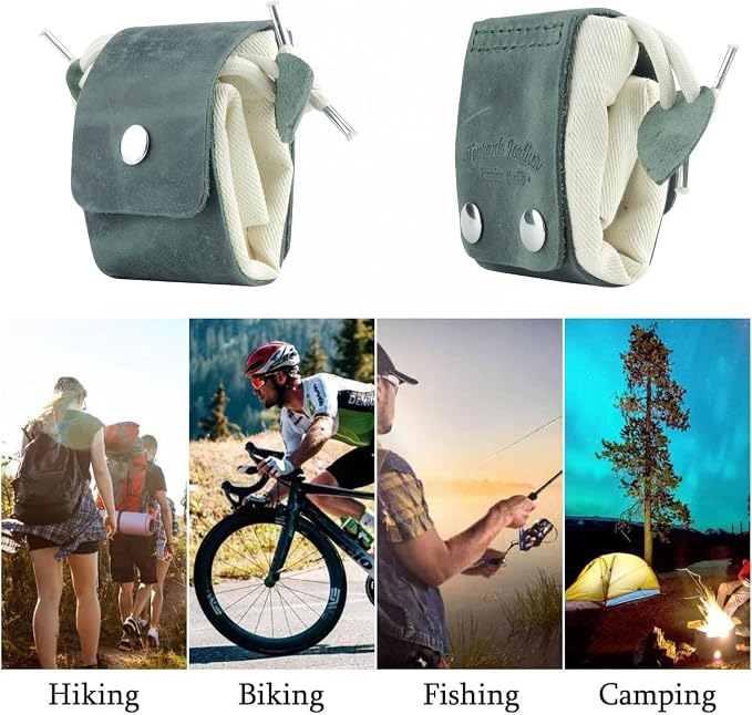 Toprank Leather Foraging Pouch – Collapsible Canvas and Leather Belt Bag - Image 4