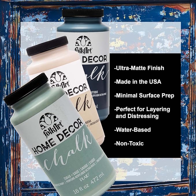 FolkArt 36045 Home Decor Chalk Acrylic Paint, 16 oz, 16 Ounce, Nautical 16 Fl Oz - Image 3