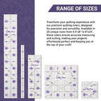 The Quilted Bear Square Quilting Ruler, Transparent Acrylic, Precise Bold Lines - Image 2