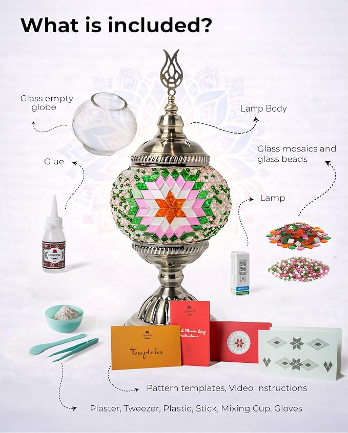 Ottoman Mosaics Turkish Mosaic Lamp Kit | DIY Art & Craft Project - Image 2
