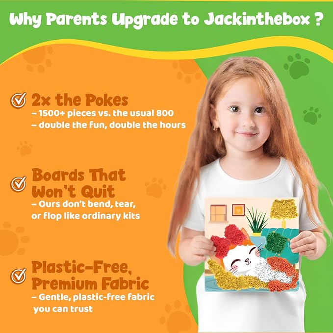 jackinthebox Poke Poke Art – Pets Theme, Mess-Free Fabric Art and Craft - Image 6