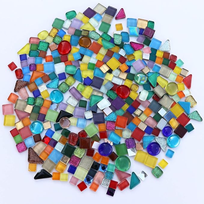 LITMIND Assorted Colors Irregular Crystal Mosaic Tiles, 9oz Value Pack - Image 4