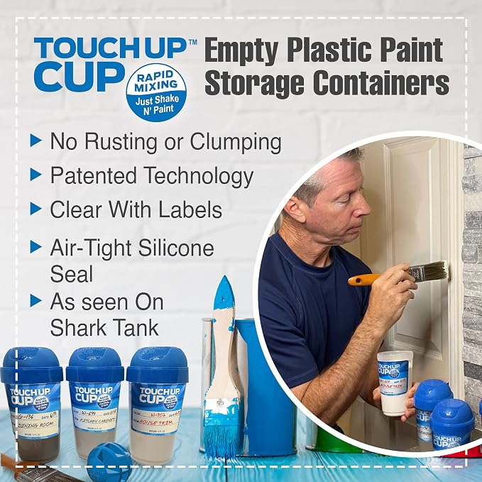 Touch Up Cup Empty Plastic Paint Storage Containers, 13 oz, - Image 2