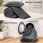 Love's cabin Dark Grey Twin/Twin XL Comforter Set, 2-Piece Prewashed Bed Set - Image 6