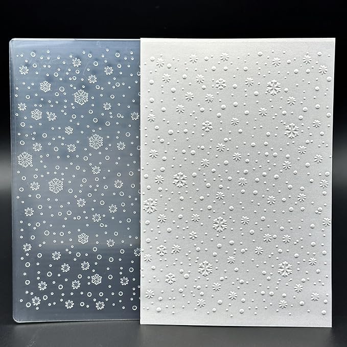 3D Plastic Embossing Folder Template Beautiful Christmas Snowflakes Texture A6 by Unknown