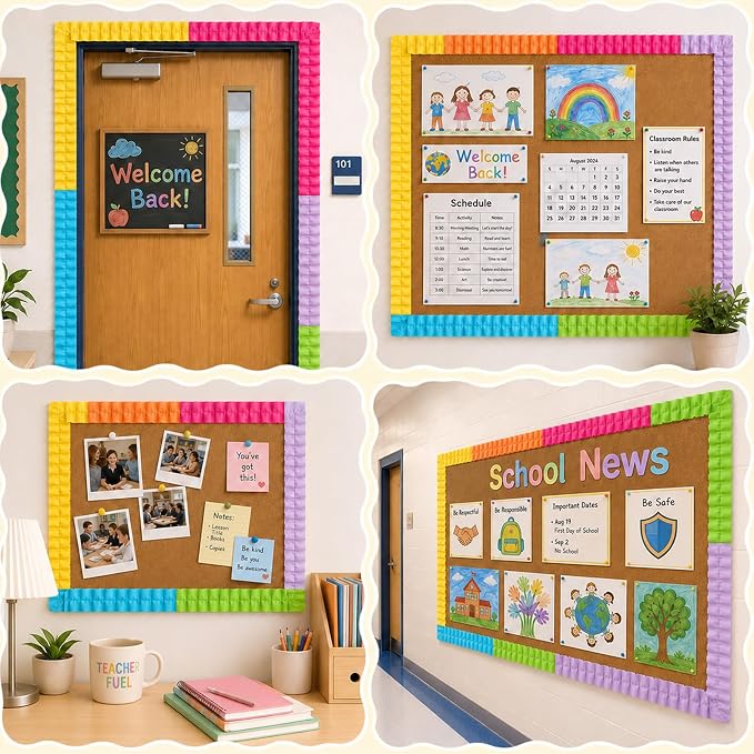 6 Rolls 40 Ft Ruffled Bulletin Board Borders Back to School Classroom Decor - Image 6