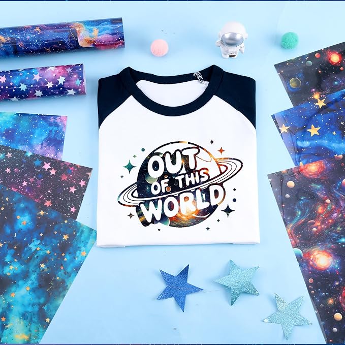 HTVSTD Dark Space HTV Heat Transfer Vinyl 8Sheets 12×10in Iron on Vinyl | Glow - Image 4
