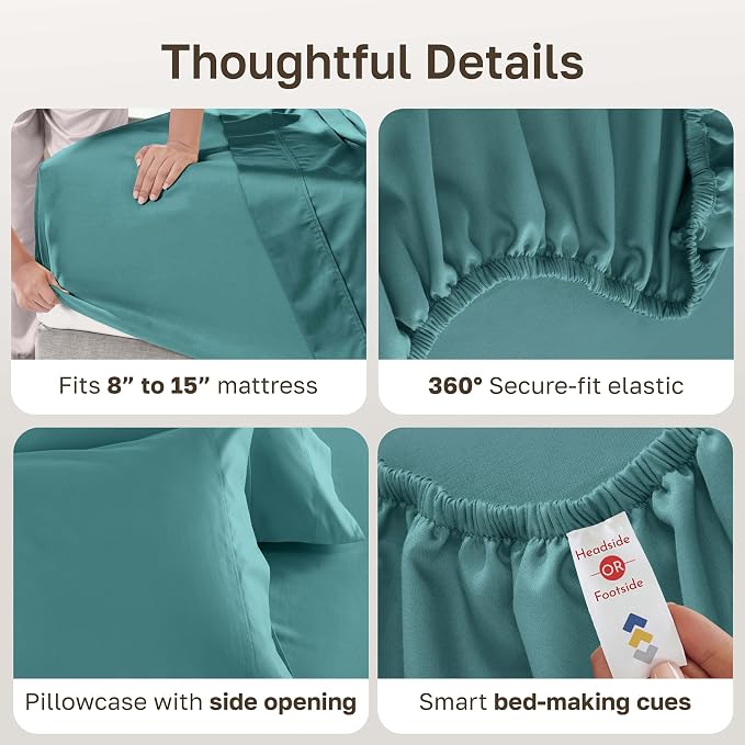 California Design Den Twin XL Bed Sheets Cotton Set - Image 5