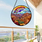 Gifts for Women- Canyon Rainbow Faux Stained Glass Window Hanging Sun Catcher - Image 4