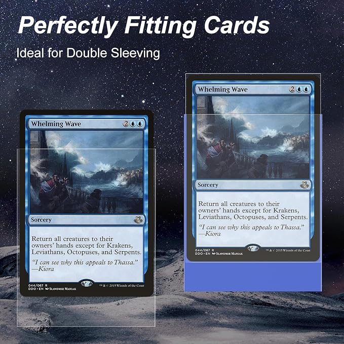 400 Pack Card Sleeves, 200 Matte Blue Trading Card Sleeve and 200 Perfect Fit - Image 2