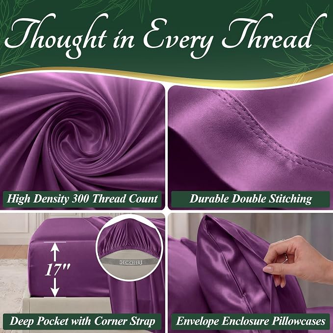 DECOLURE 100% Viscose Derived from Bamboo Sheets King Size - Image 4