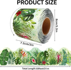 69 Feet Tropical Leaves Patterns Bulletin Board Borders Jungle Leaves Border - Image 2