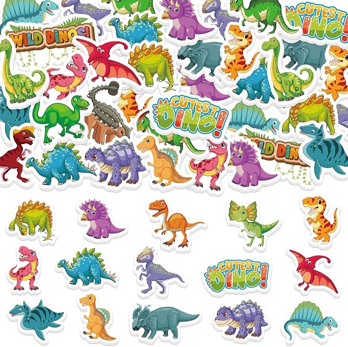 300Pcs Dinosaur Foam Stickers, Cute Self-Adhesive Dino Stickers Dinosaur Theme by Bonieset