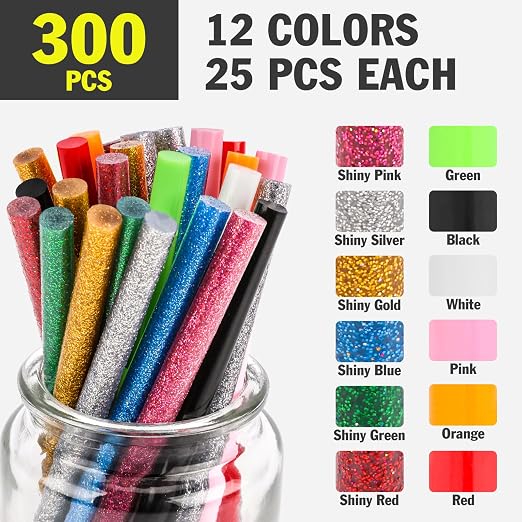 300 Pack Colored Hot Glue Sticks, Perfect Fit - Image 5